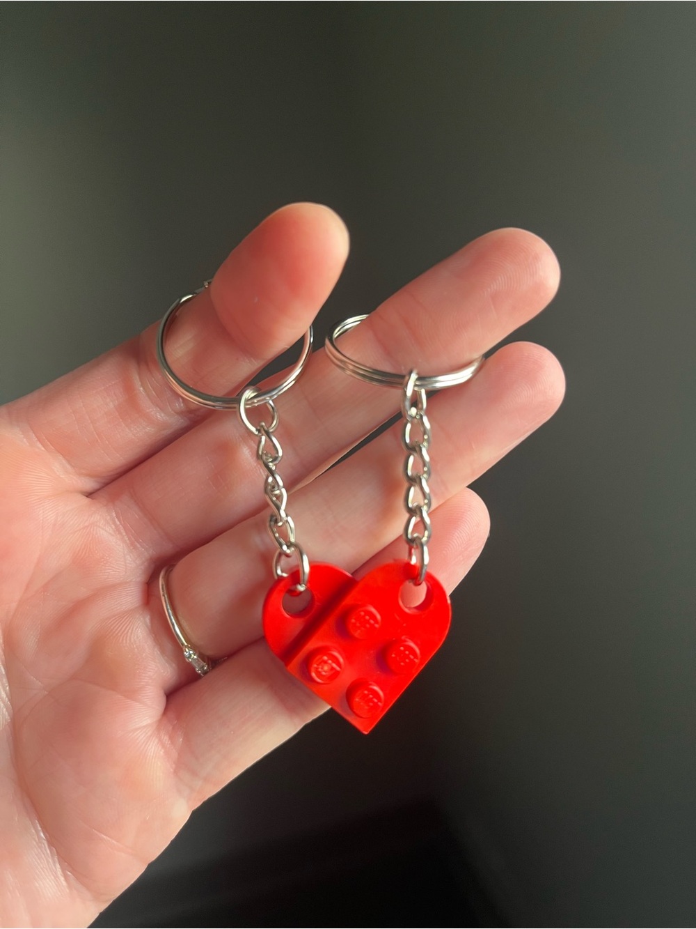 Red Heart LEGO-Style Keychain Set